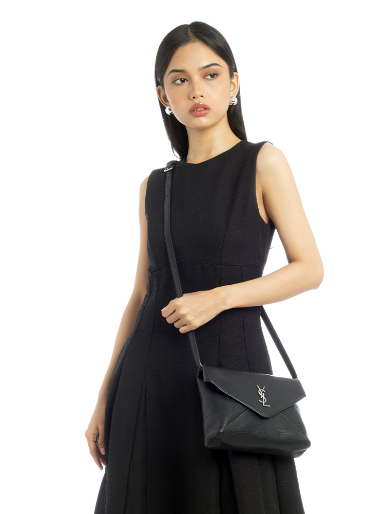 Lambskin Cassandre Envelope Messenger Black