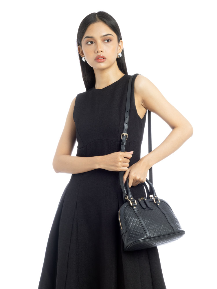 Microguccissima Mini Dome Satchel Black