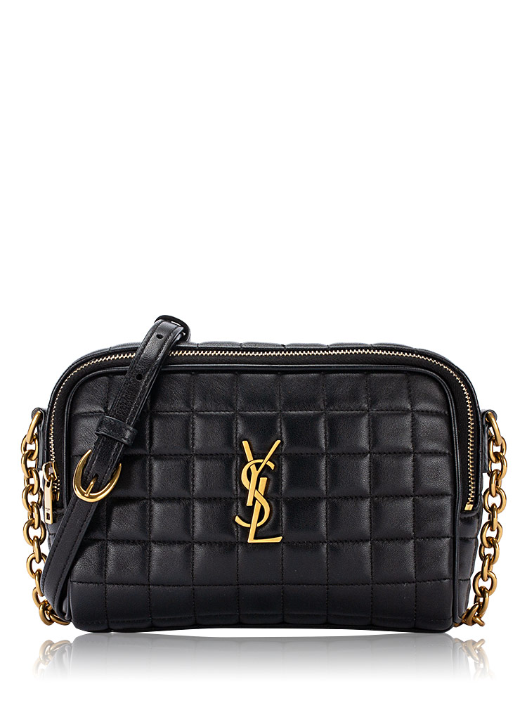 Lambskin Quilted Cassandre Mini Camera Bag Black