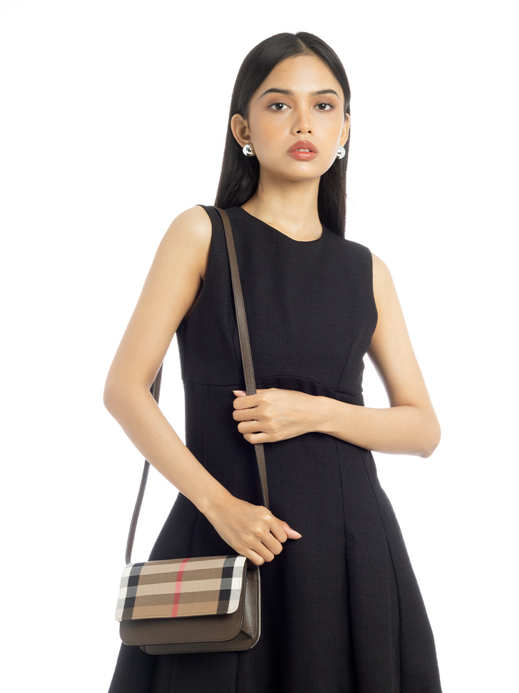House Check Madison Crossbody Beige Ebony