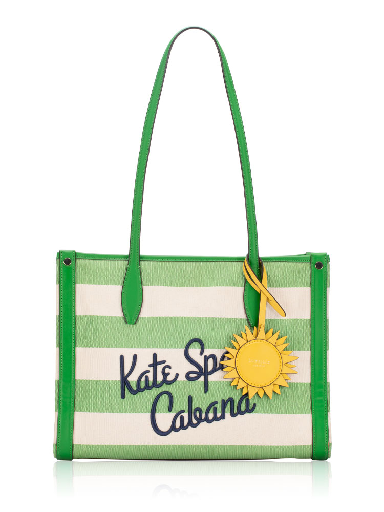 Market Cabana Canvas Medium Tote Green Multi