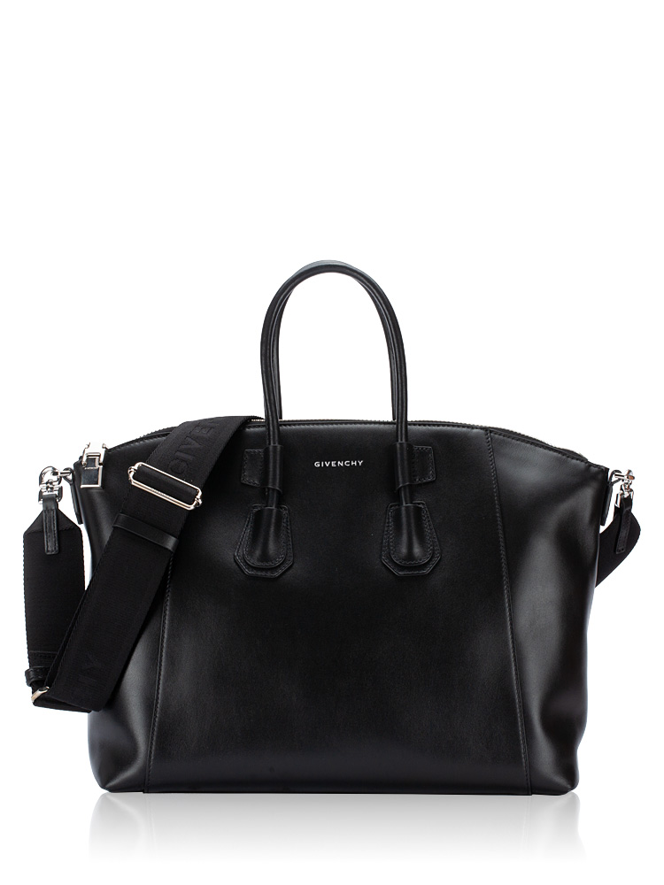 Box Calfskin Antigona Sport Small Top Handle Bag Black