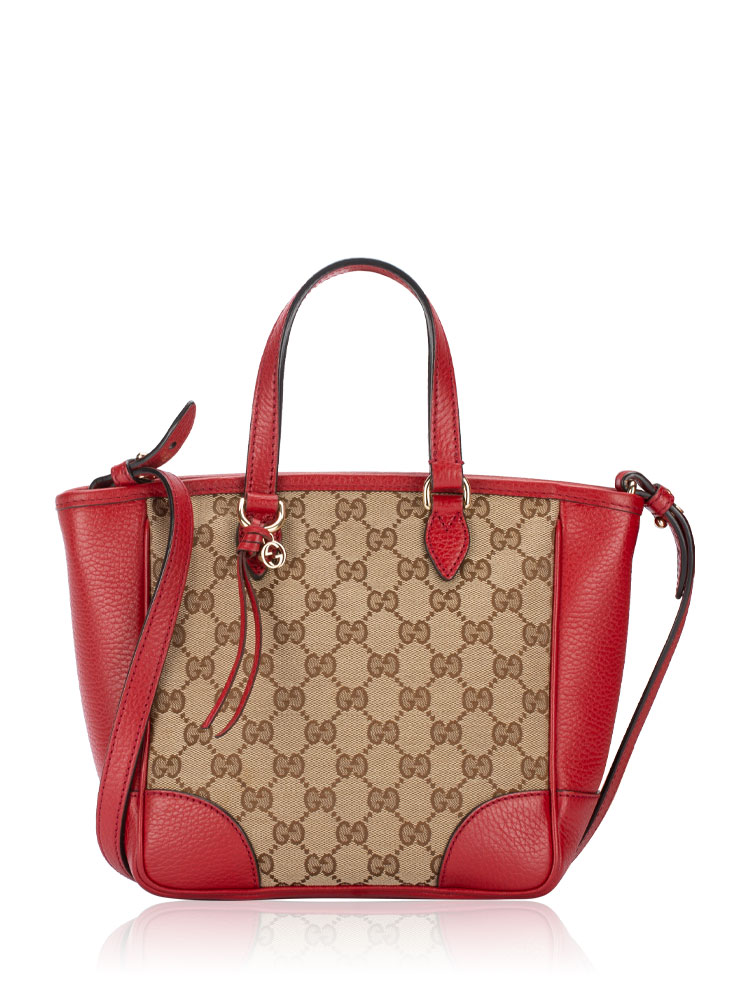 GG Canvas Bree Small Tote Red