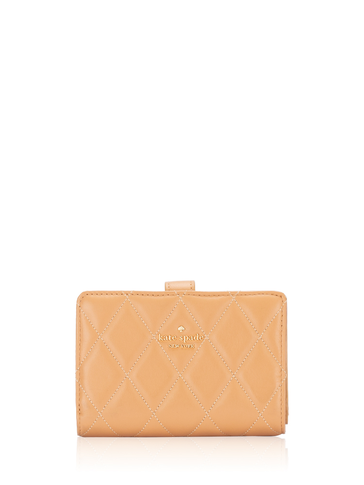 Carey Leather Quilted Medium Bifold Wallet Tiramisu