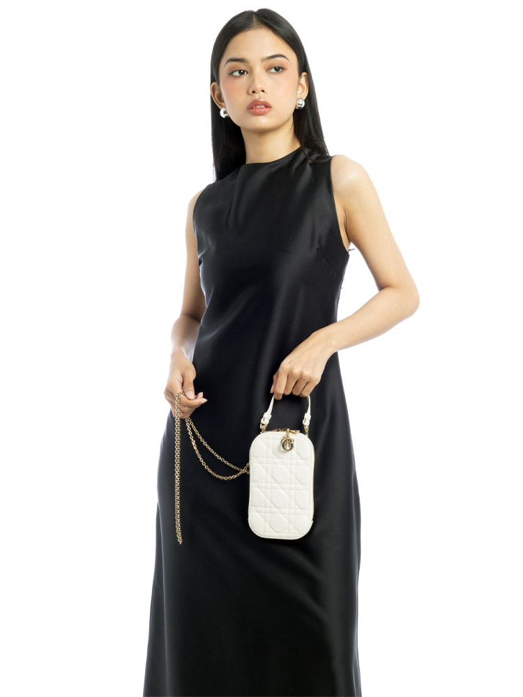Lambskin Lady Dior Call'in Phone Crossbody Latte