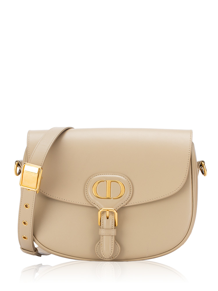 Box Calfskin Bobby Medium Shoulder Bag Beige