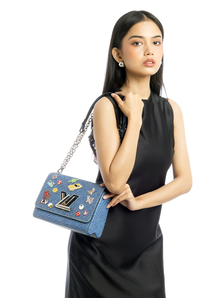 Epi Twist MM with Pin Embellished Light Denim