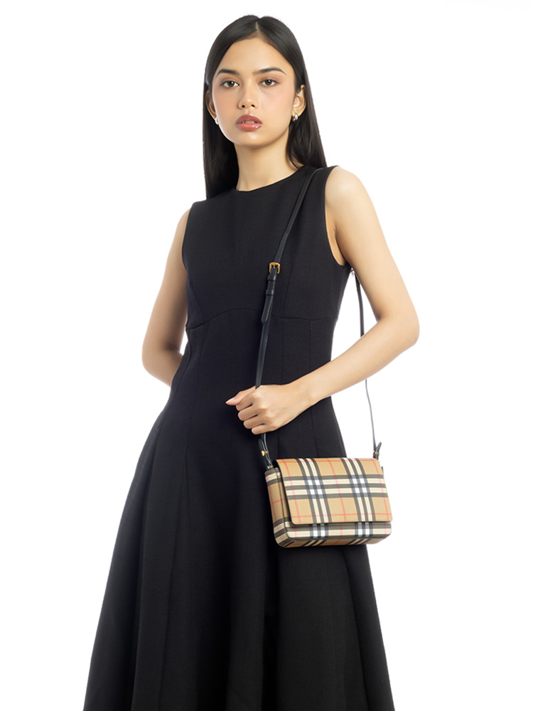 House Check Tartan Hampshire Crossbody Black