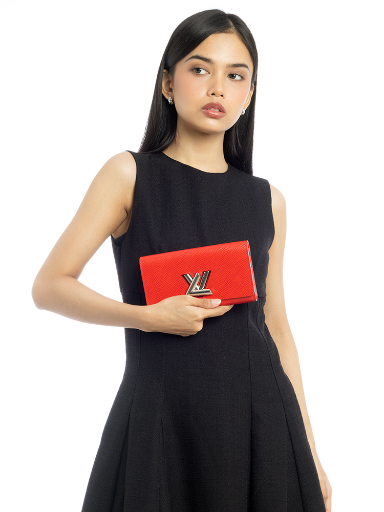 Epi Twist Wallet Coquelicot
