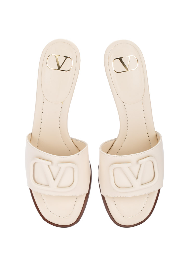 Calskin Vlogo Signature Mules Light Ivory Sz 37.5