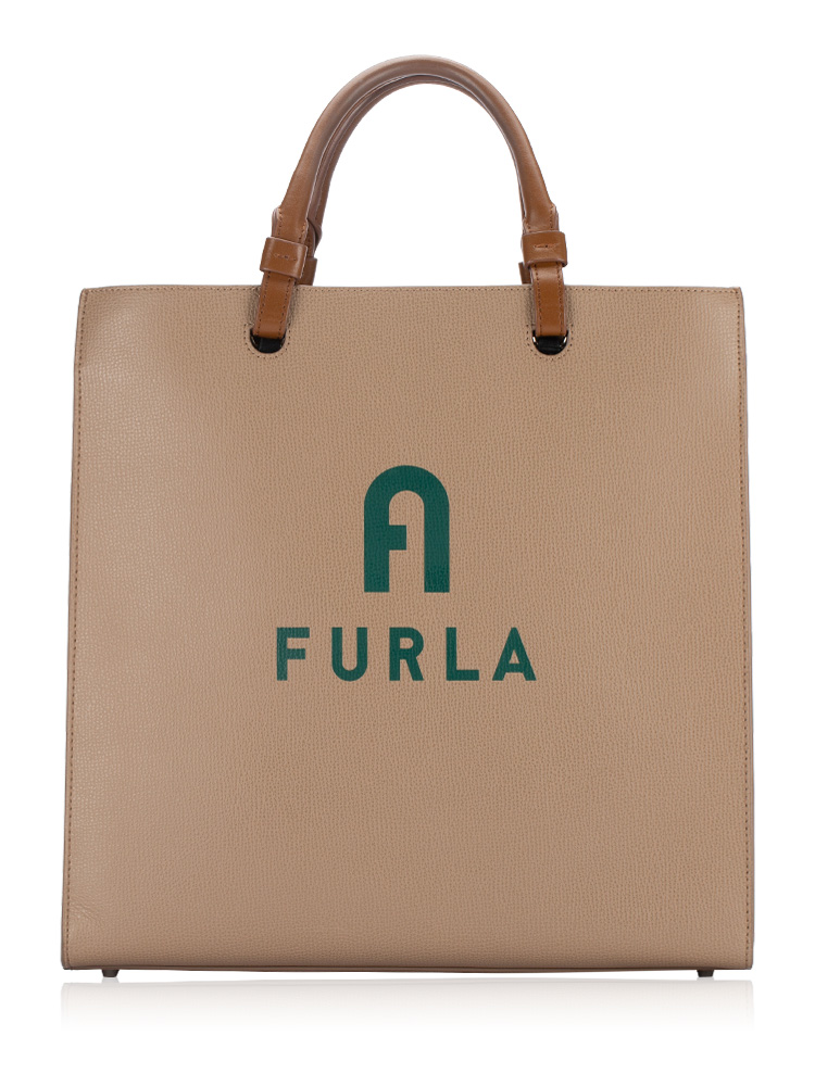 Varsity Leather Tote Brown