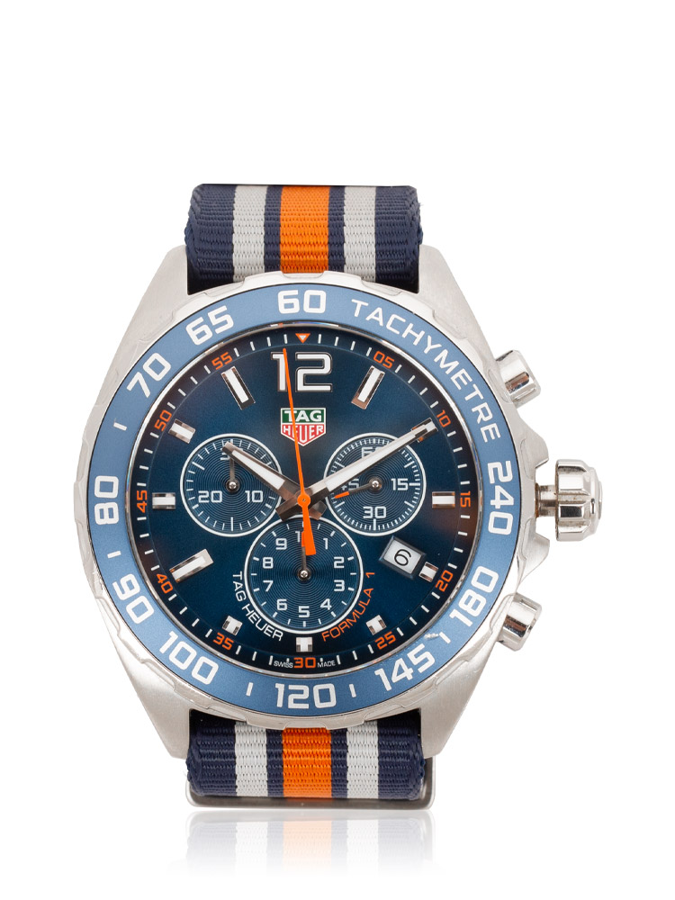 Formula 1 Chronograph 43mm Watch with Canvas Strap Blue