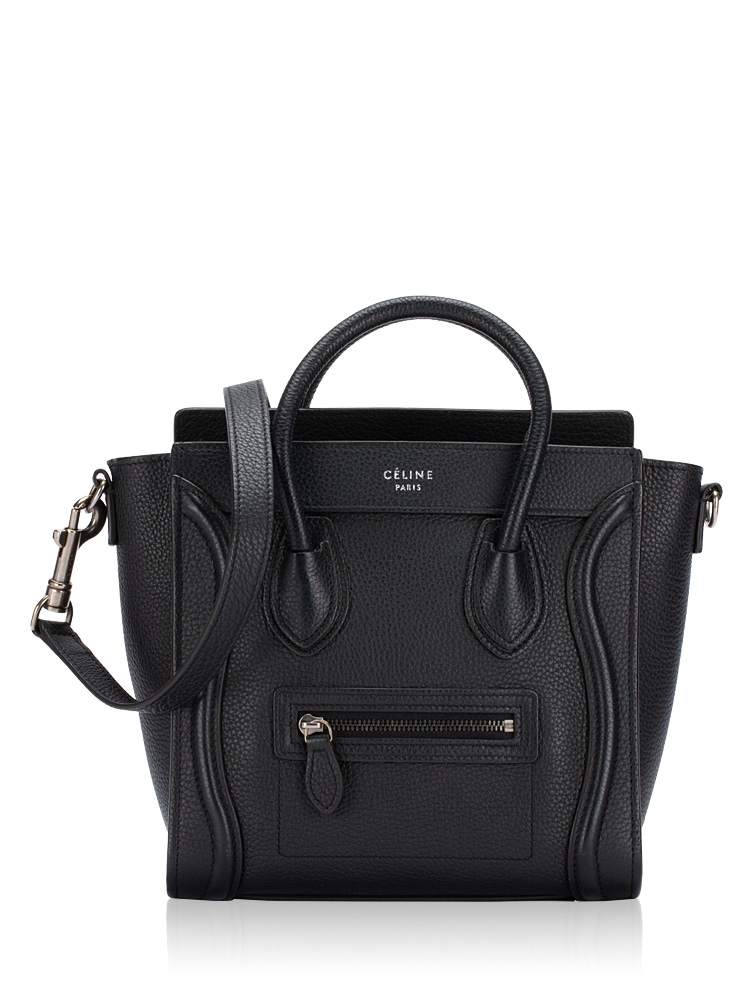 Drummed Calfskin Nano Luggage Black