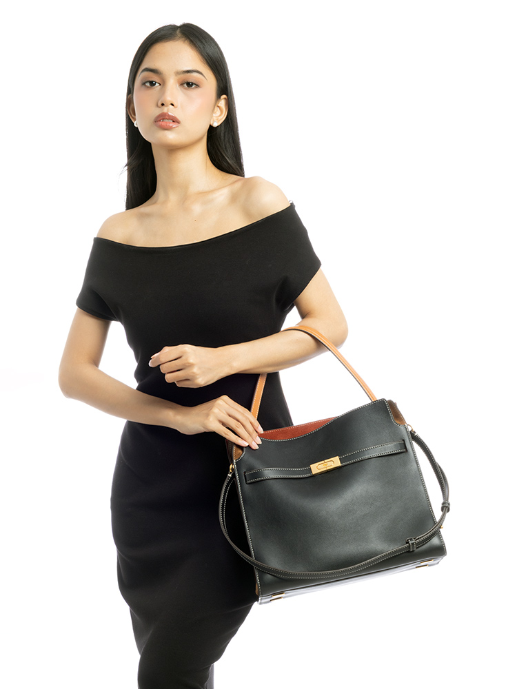 Lee Radziwill Leather Double Bag Black