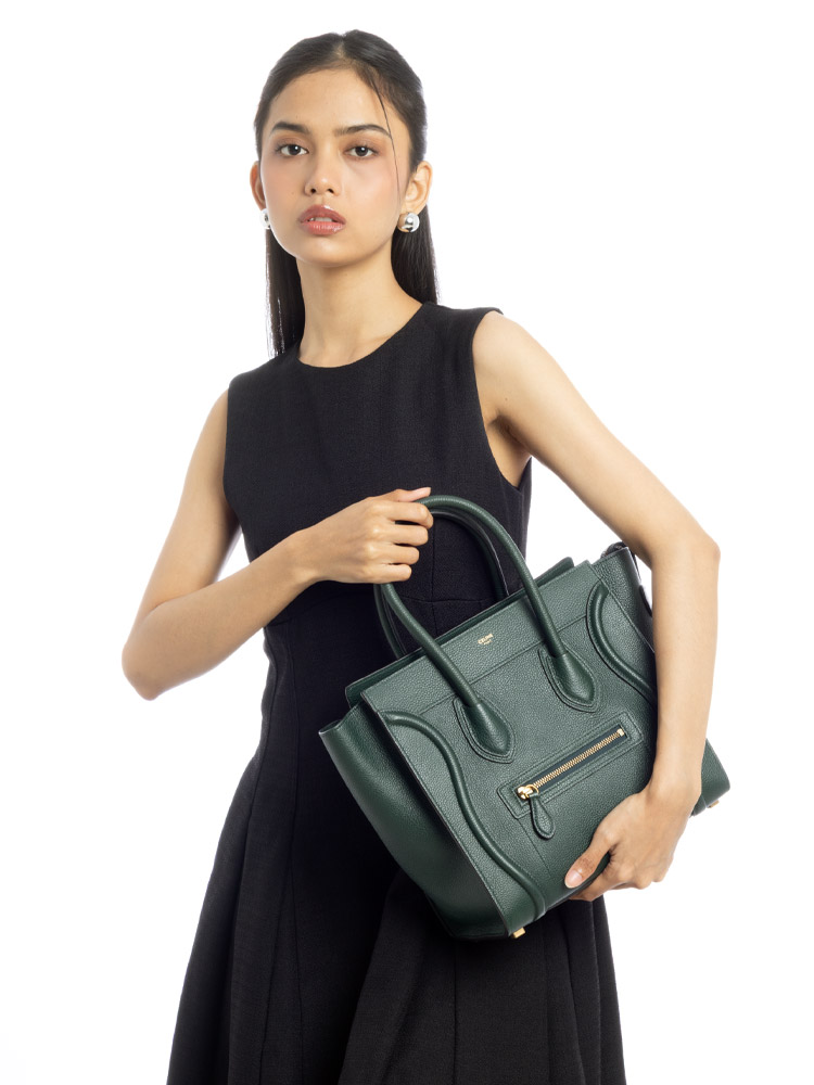 Drummed Calfskin Micro Luggage Amazone