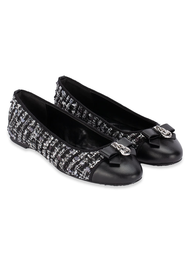 Honey Metallic Tweed Ballet Flat Black Multi Sz 5.5