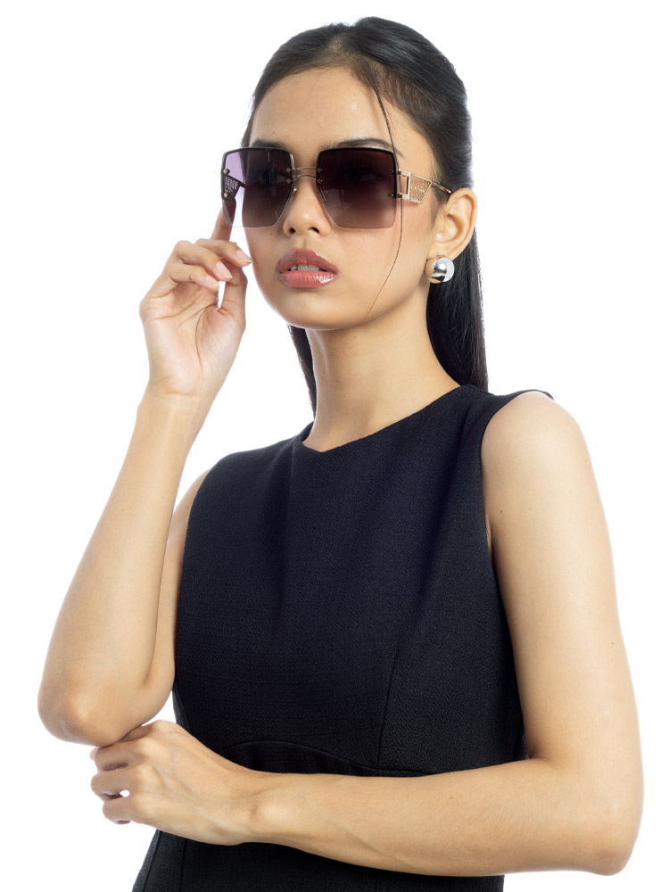 6178 Square Sunglasses Black Rosegold