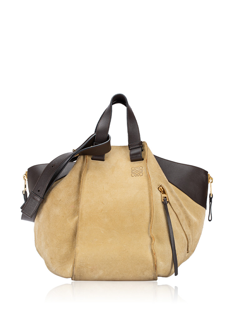 Suede Hammock Medium Shoulder Bag Gold