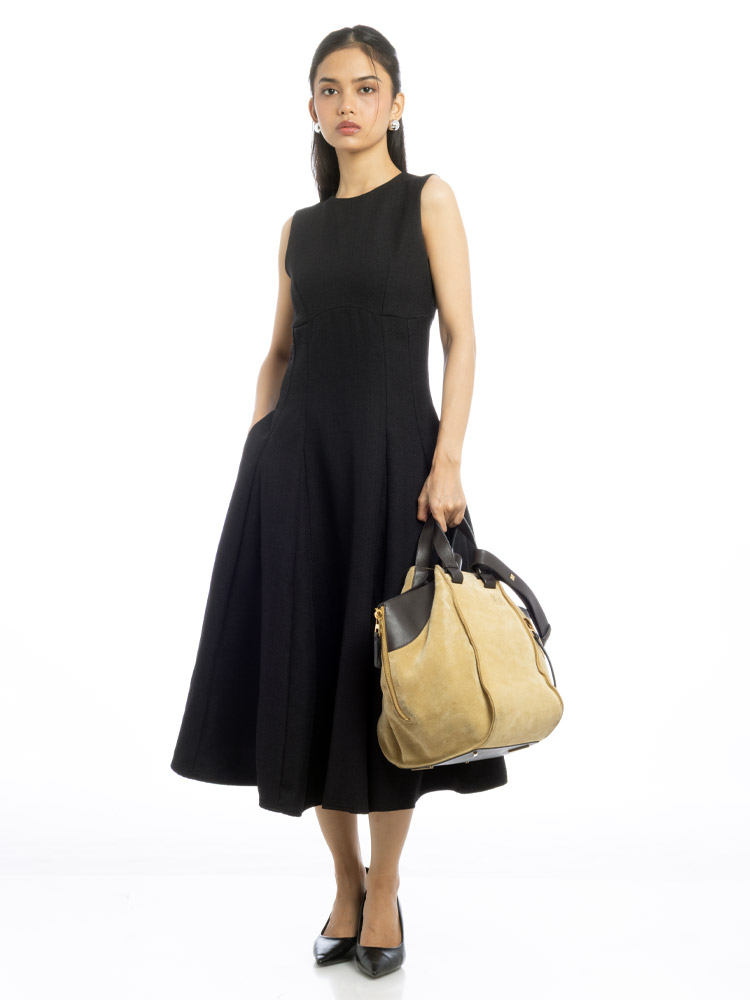 Suede Hammock Medium Shoulder Bag Gold