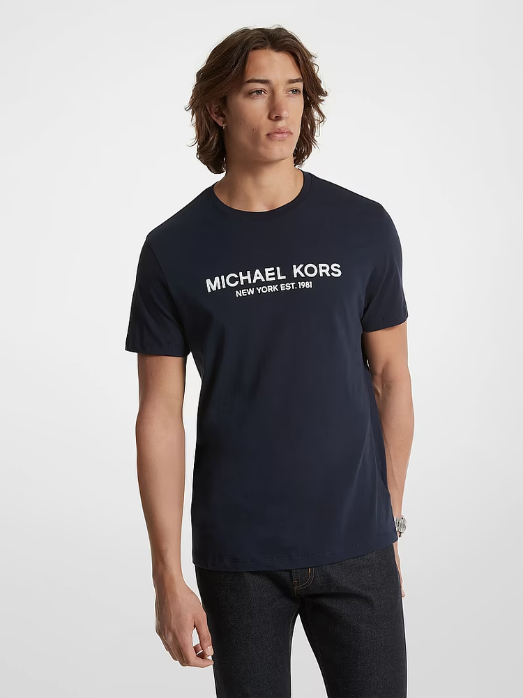 Logo Cotton T-shirt Midnight Sz L