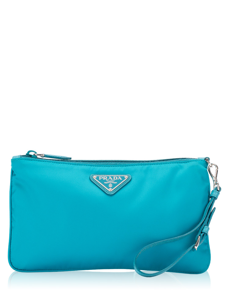 1NH545 Tessuto Metal Pouch Turchese