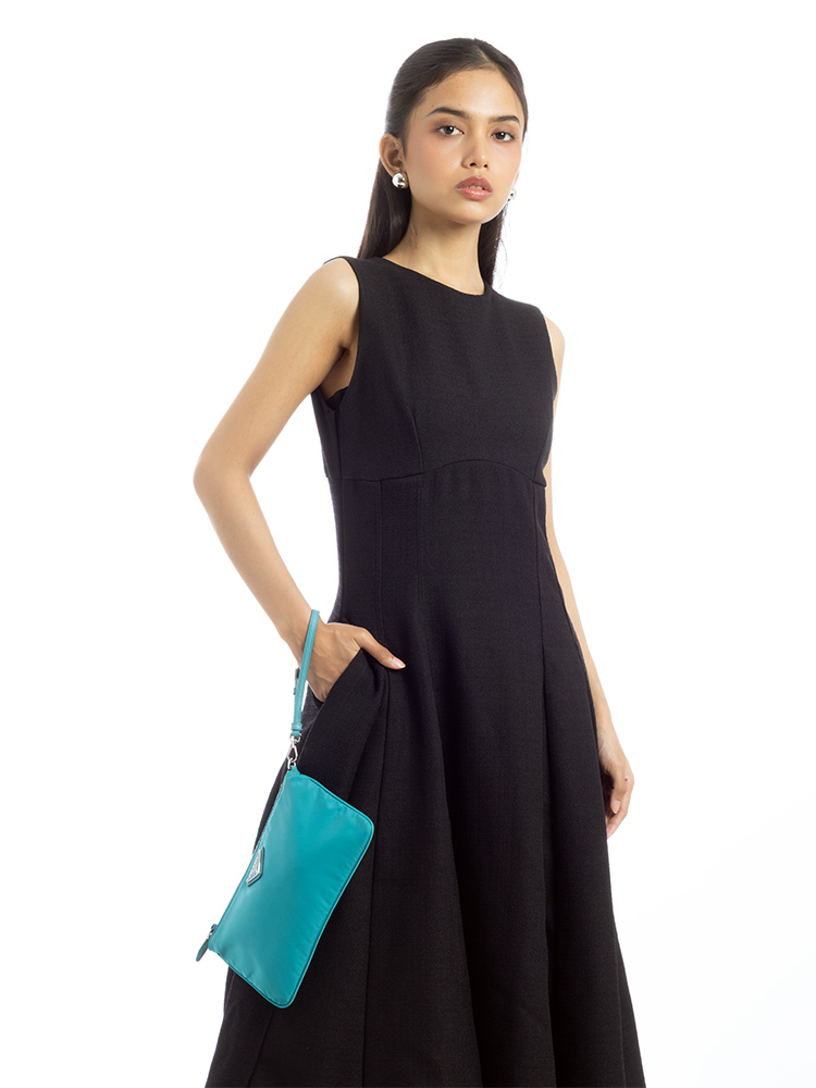 1NH545 Tessuto Metal Pouch Turchese