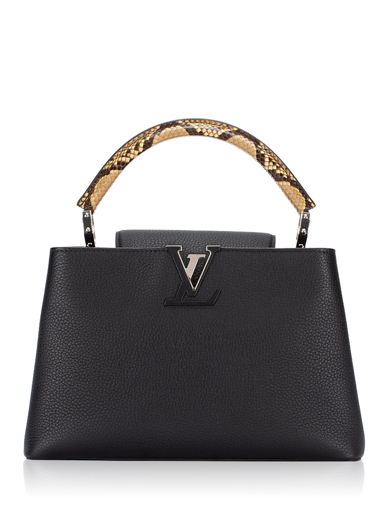 Taurillon Capucines PM with Python Handle Noir