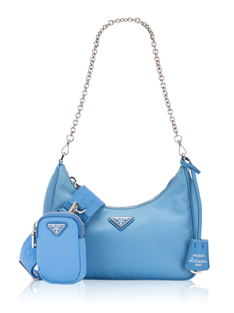 Tessuto Saffiano Re-Edition 2005 Multi Pochette Shoulder Bag Pervinca