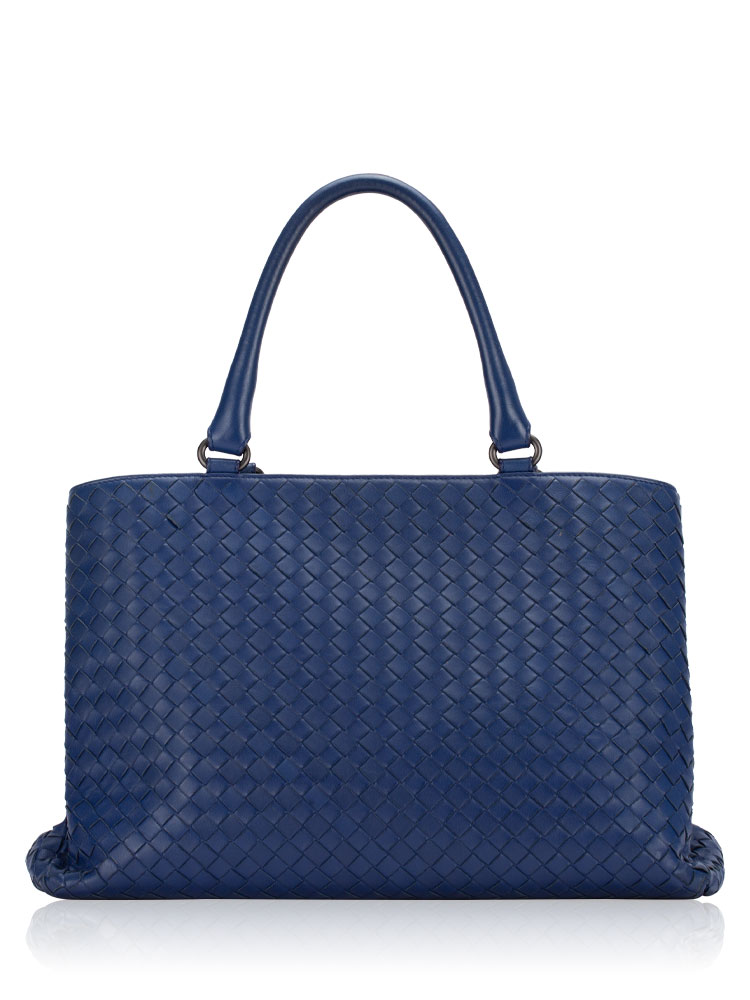 Nappa Intrecciato Milano Tote Blue