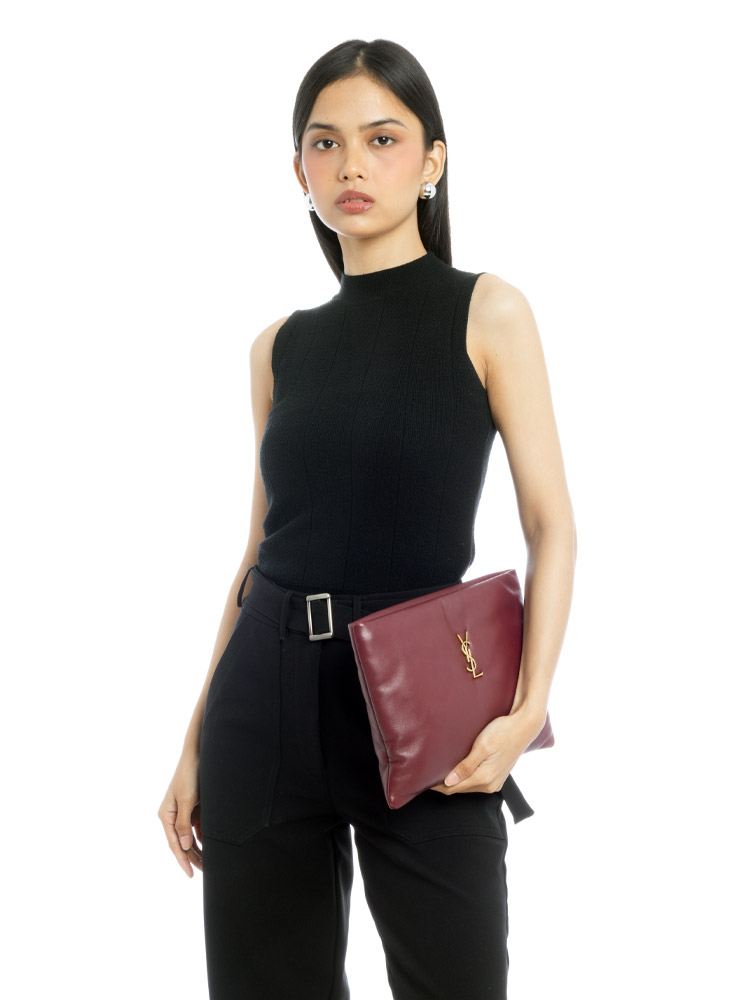 Lambskin Calypso Large Pouch Rouge Merlot