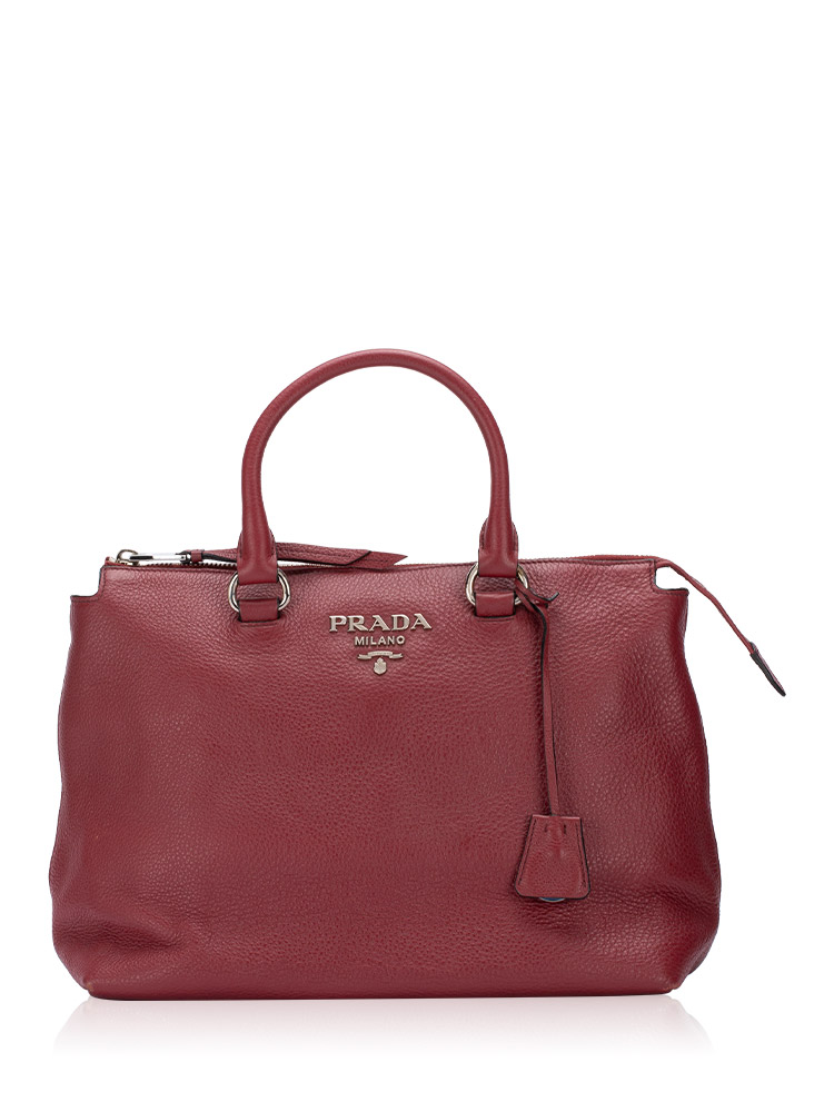 1BA063 Vitello Phenix Small Tote Cerise
