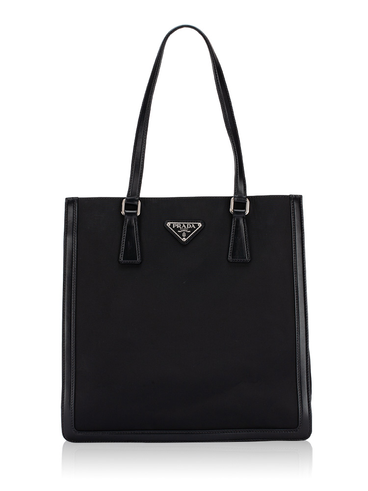 1BG363 Tessuto Vitello Daino Tote Nero