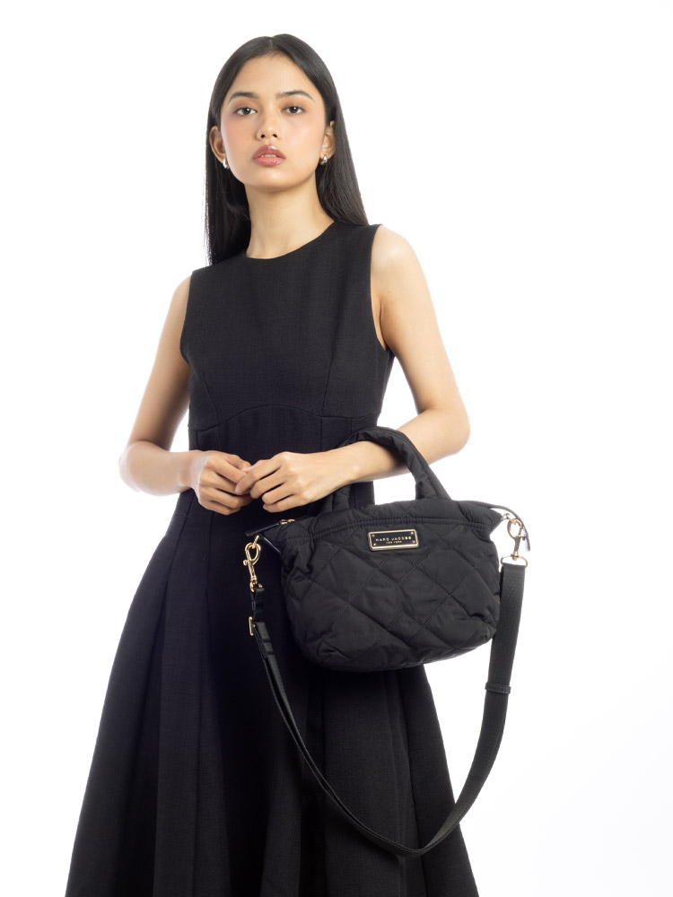 M0016681 Quilted Nylon Mini Tote Black