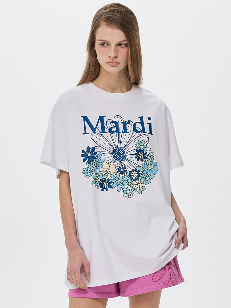 Flowermardi Jardin T-Shirt White Blue