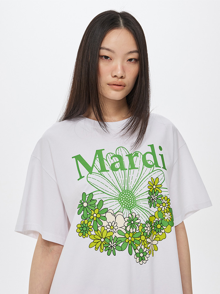 Flowermardi Jardin T-Shirt White Green
