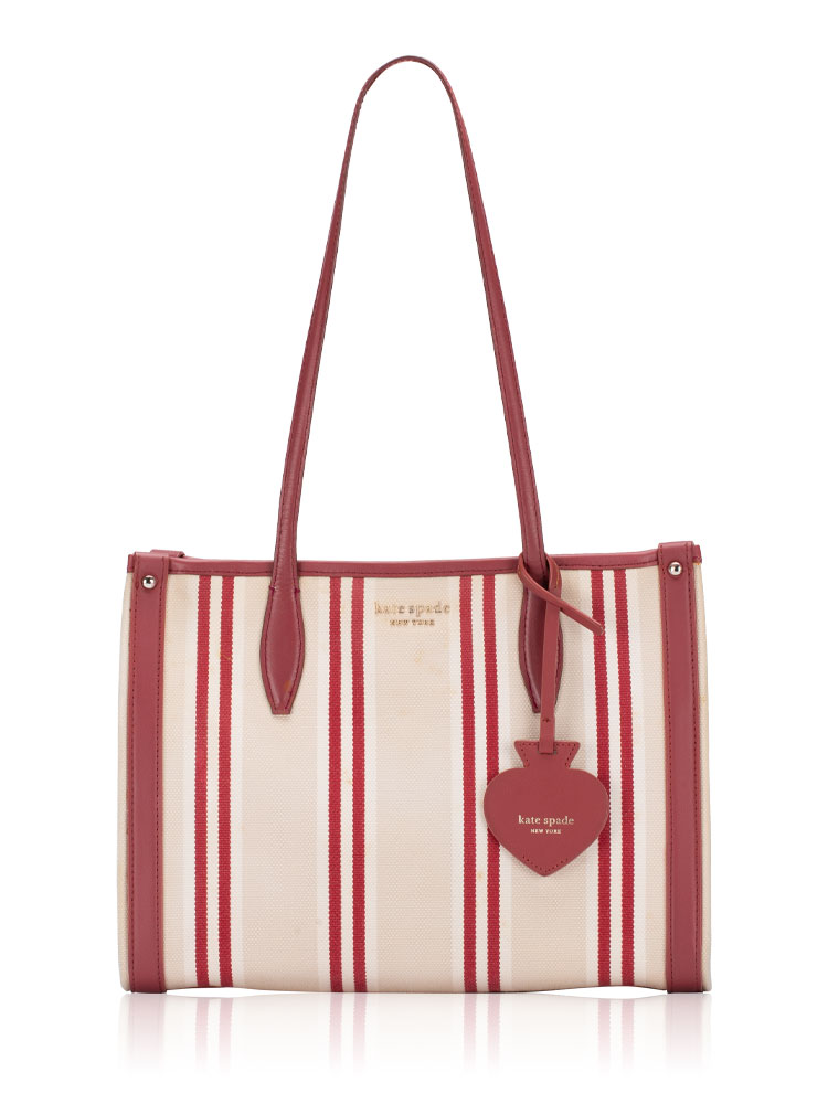 Market Stripe Canvas Medium Tote Red Multi