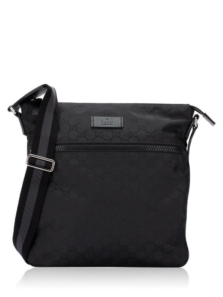 GG Nylon Flat Messenger Black