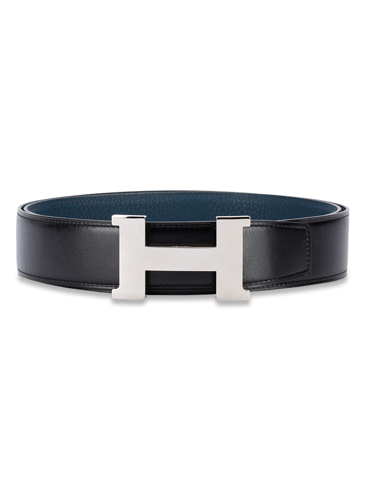 Box Togo Constance H 38mm Reversible Belt Noir Blue Tempete Sz 100