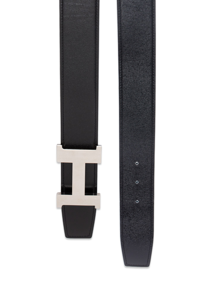Box Togo Constance H 38mm Reversible Belt Noir Blue Tempete Sz 100