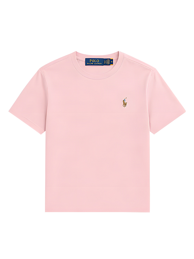 Polo Jersey Crewneck T-Shirt Pink Sz M