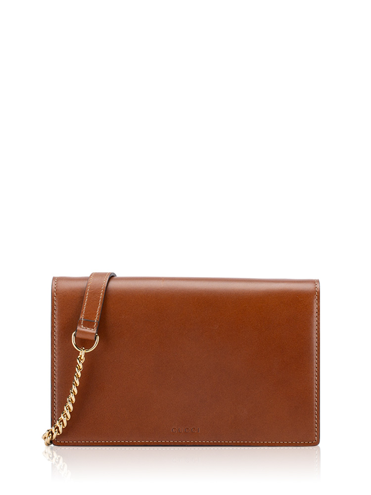 GG Supreme Chain Wallet Brown