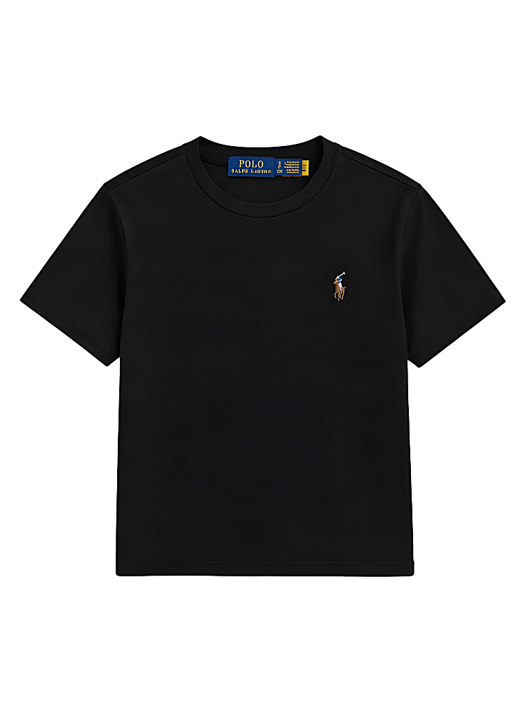 Polo Jersey Crewneck T-Shirt Black Sz S