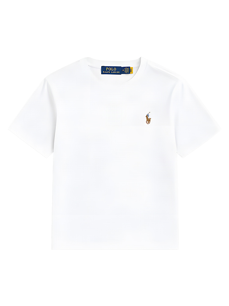 Polo Jersey Crewneck T-Shirt White Sz M