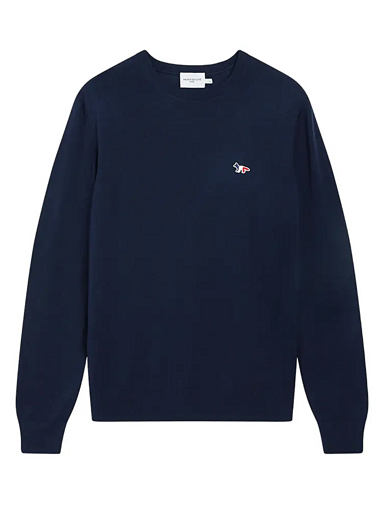 Tricolor Fox Patch Clean Sweatshirt Navy Sz S