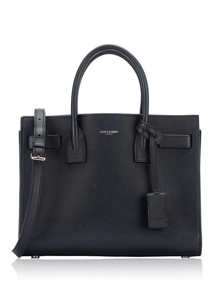 Grained Calfskin Baby Sac De Jour Black