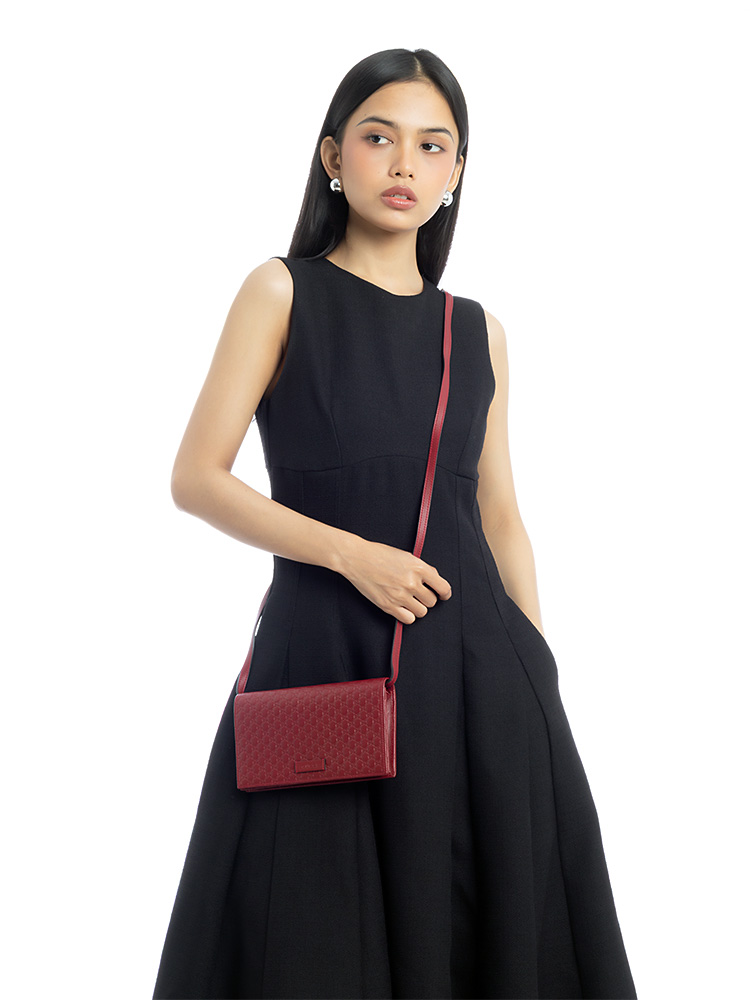 Microguccissima Wallet on Strap Red
