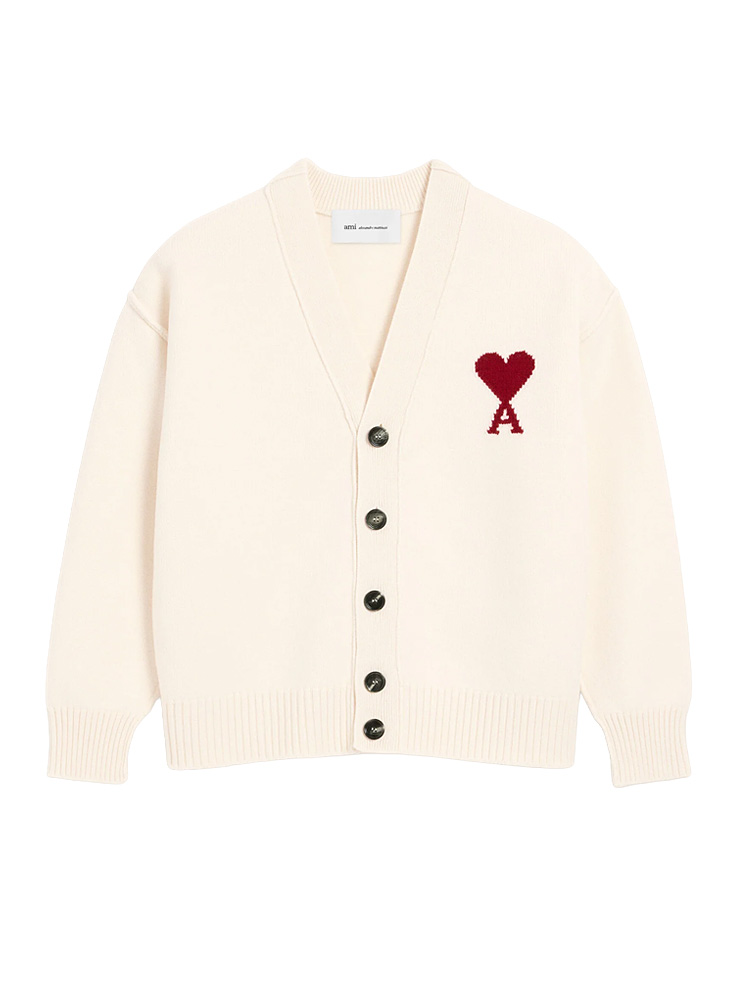 Red De Coeur Wool Cardigan Off White Sz L