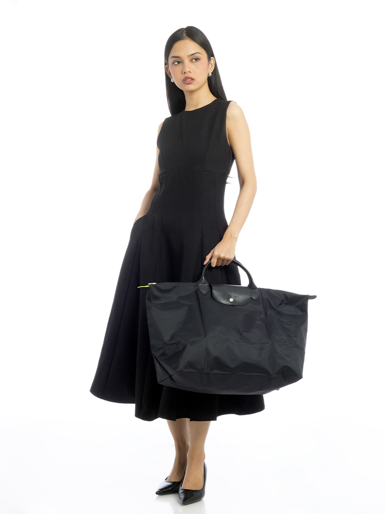 Le Pliage Green Large Travel Bag Black