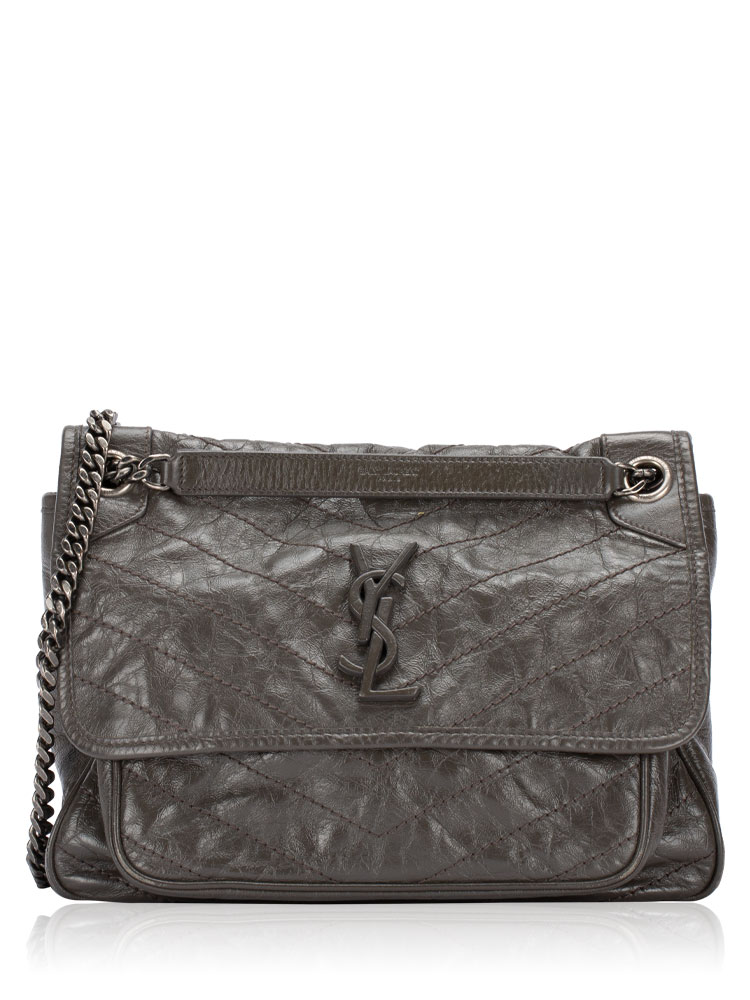 Crinkled Calfskin Monogram Niki Medium Shoulder Bag Light Musk