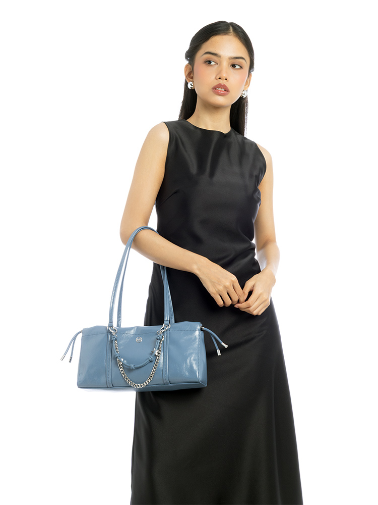 Matilda Small Cinched Shoulder Bag Denim